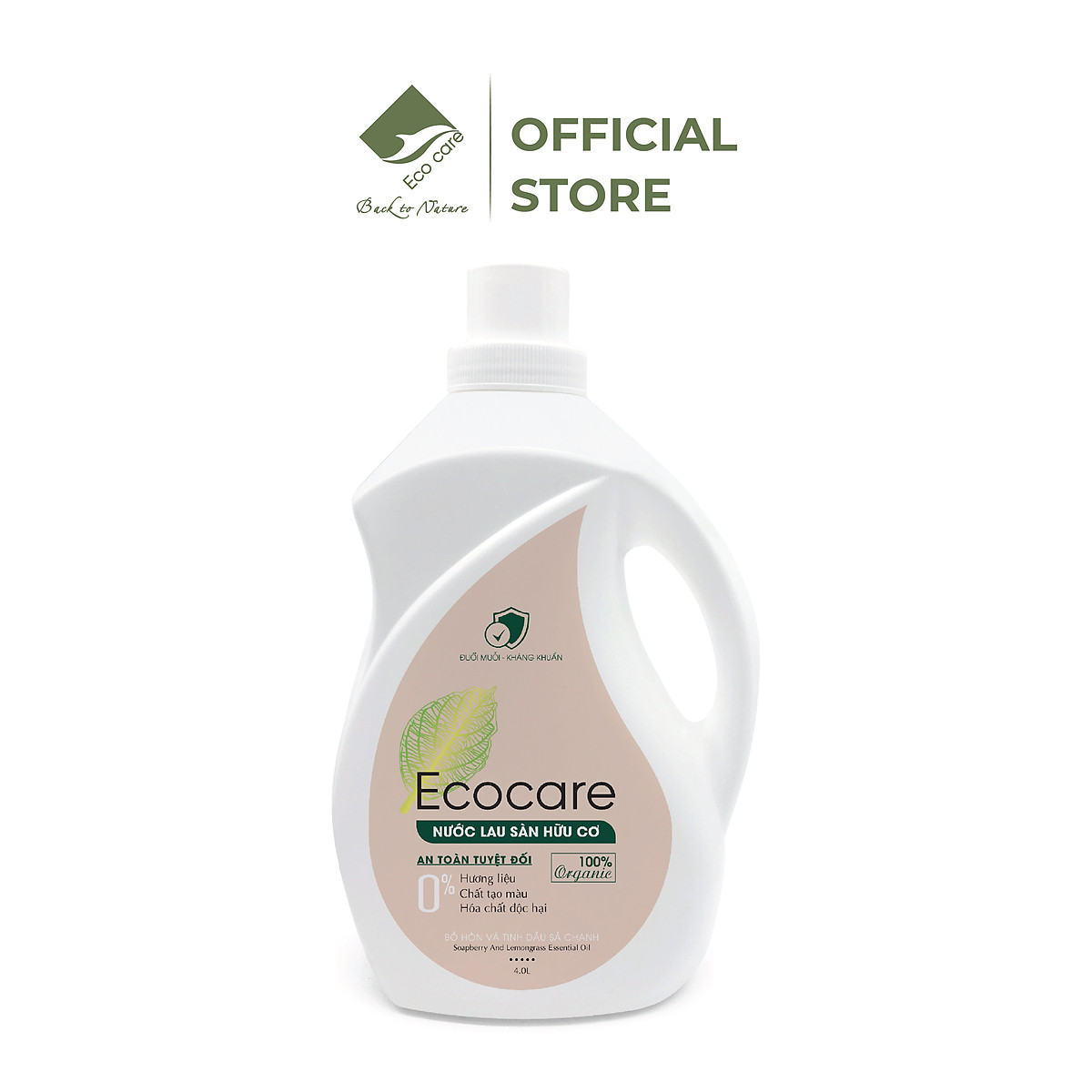 Nước lau sàn hữu cơ đuổi muỗi hương Sả Chanh 4000ml thương hiệu Ecocare