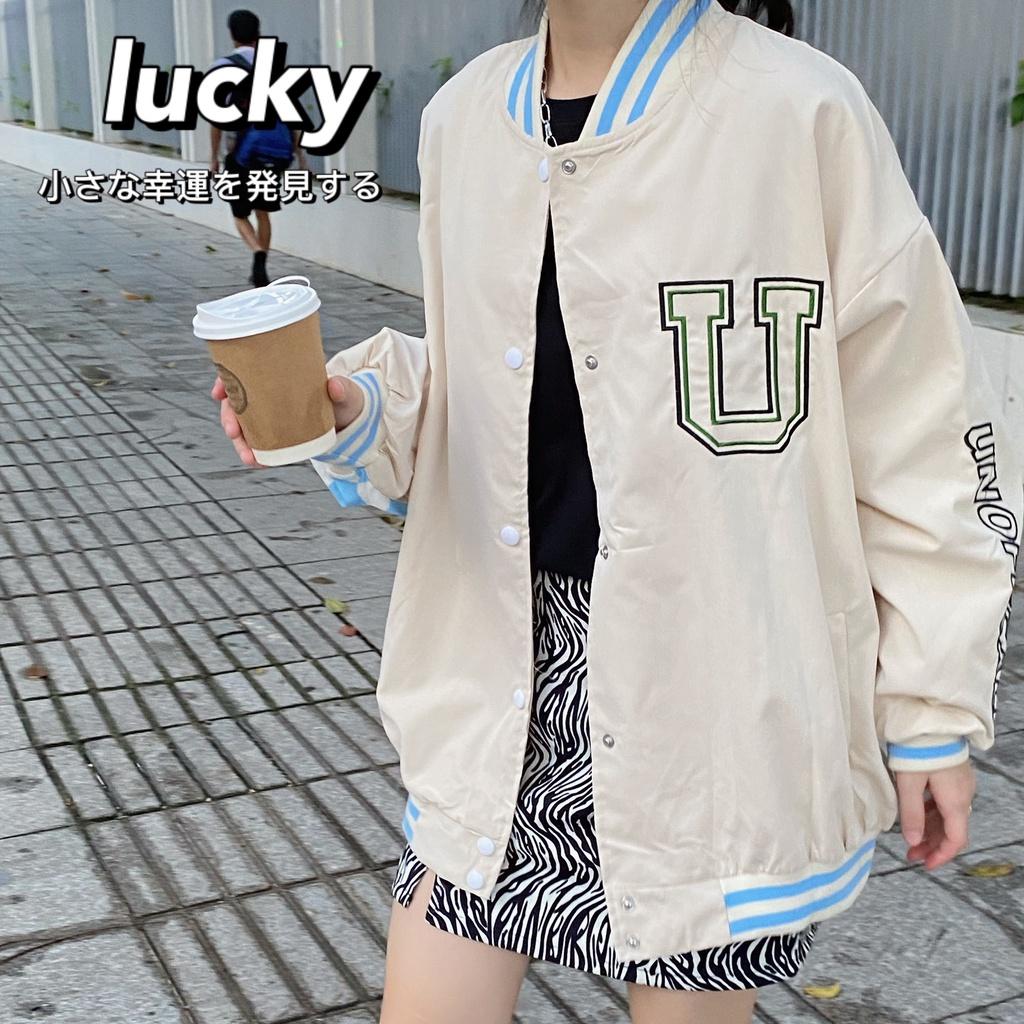 Áo khoác Bomber Takke màu be form rộng ulzzang - Made by Fiin