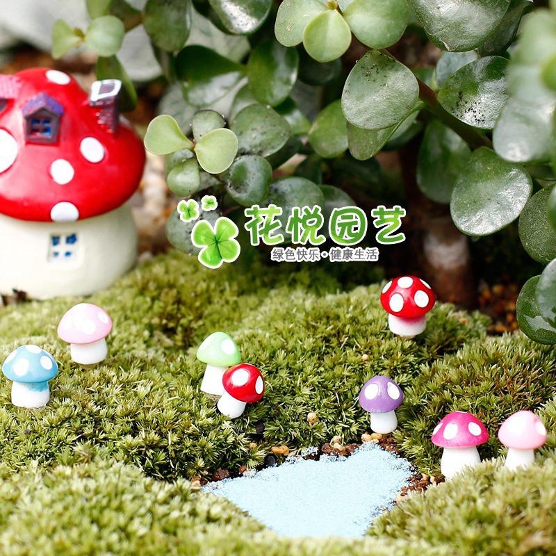 Phụ kiện set 5 nấm màu 1 cm làm tiểu cảnh, charm slime, decor mô hình, đồ handmade
