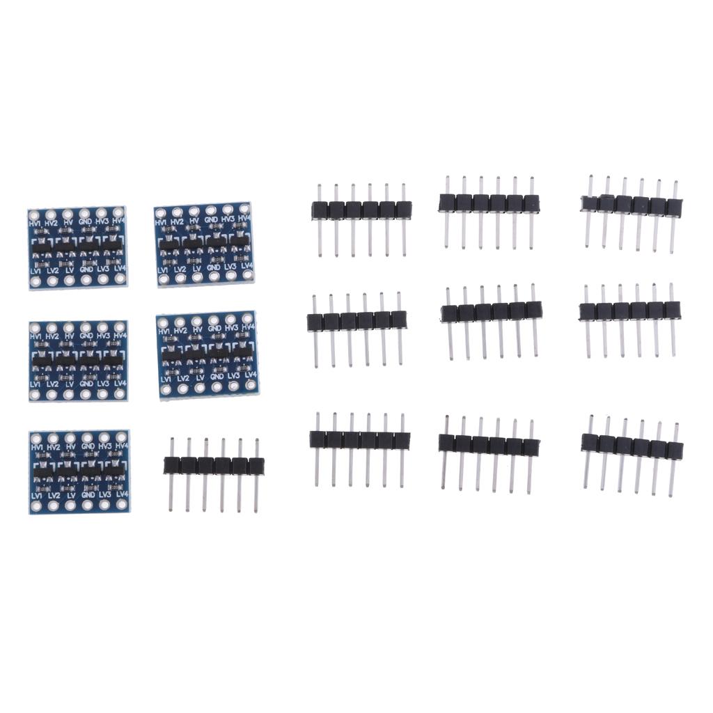 5Pcs 4 Channel IIC I2C Logic Level Converter Bi-Directional Module