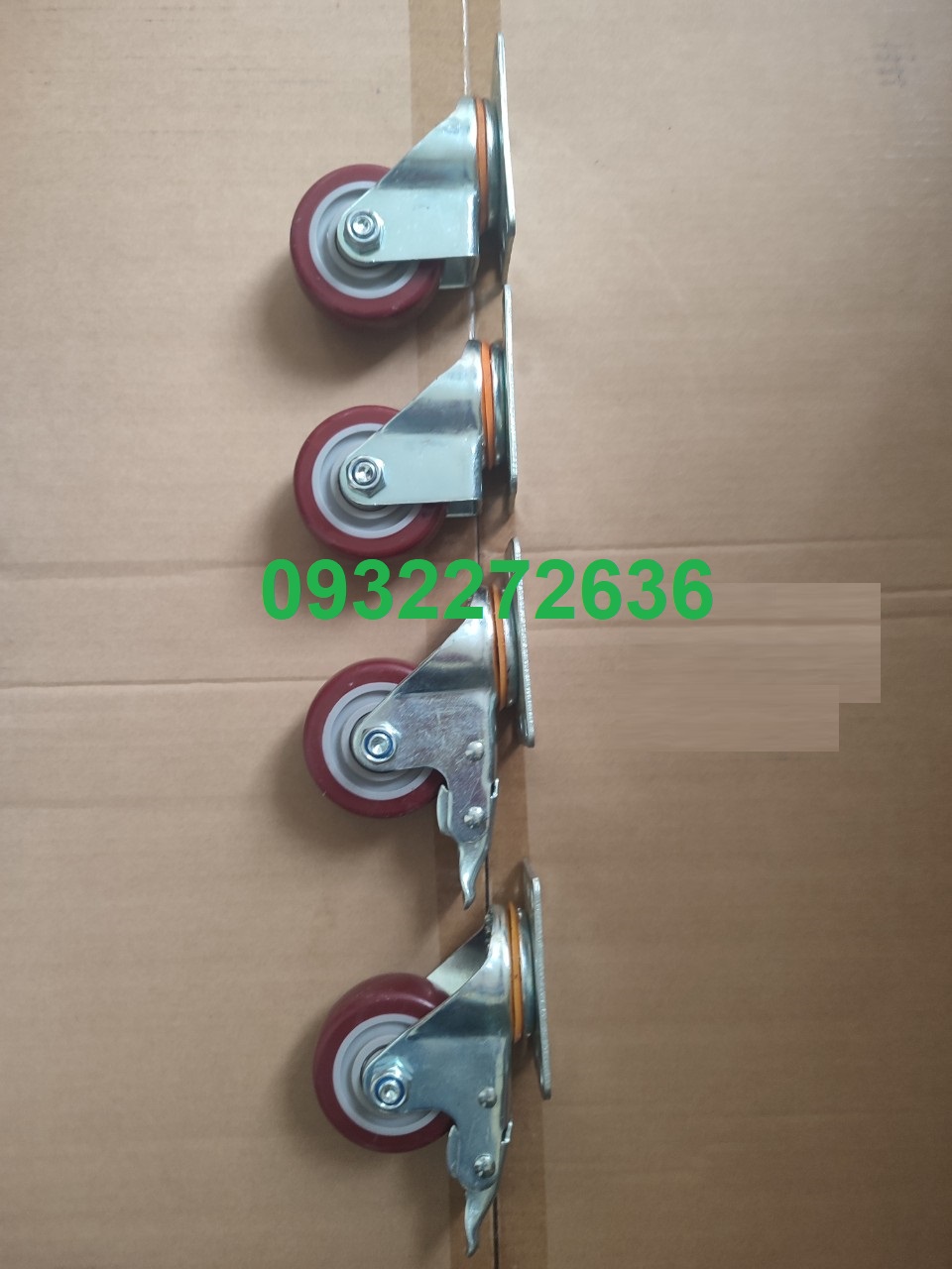 Combo 4 bánh xe đẩy hàng loại cao cấp chịu tải 250 kg, KT 70x30mm - Di chuyển đa mặt sàn