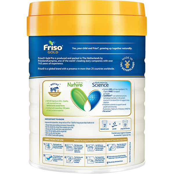 Sữa Bột Friso Gold Pro 4 Cho Trẻ Từ 3-6 Tuổi 800g