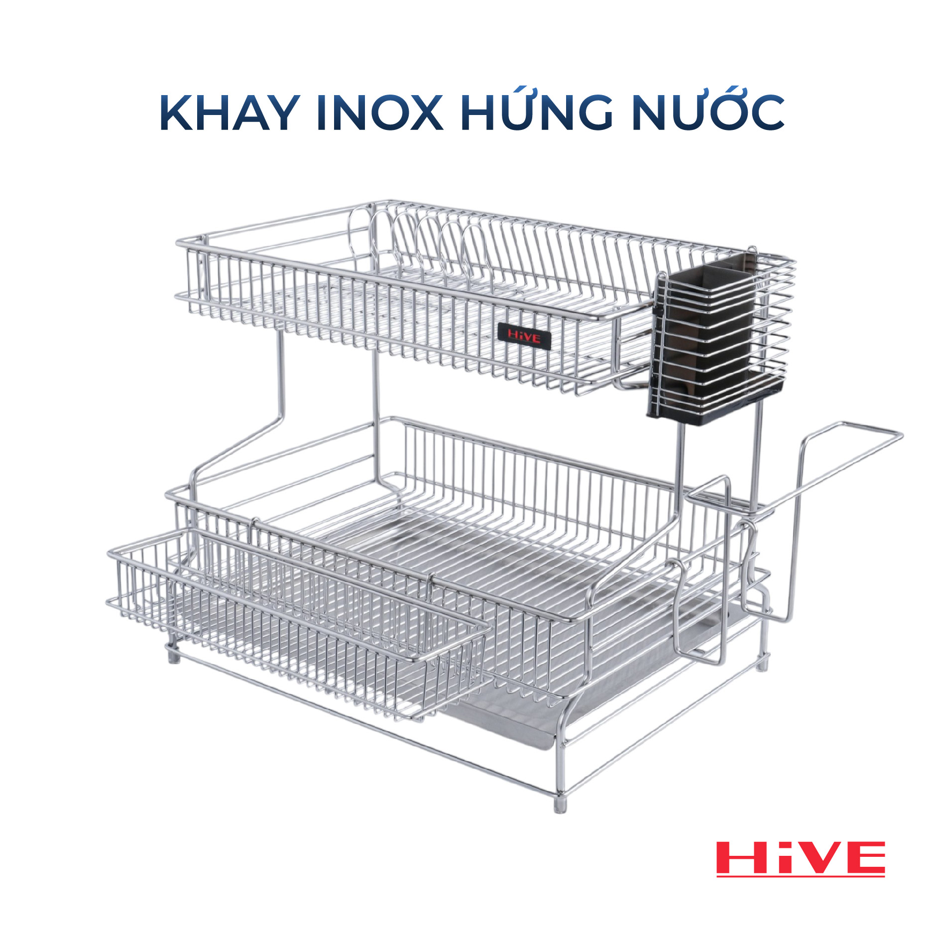 Kệ (giá) để chén bát HiVE PU New 2 tầng inox 304