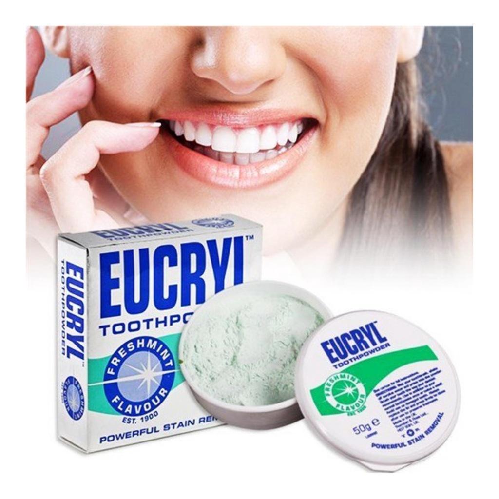 Bột Trắng Răng Bạc Hà Giúp Sạch Miệng , Hơi Thở Thơm Mát Eucryl Toothpower 50g