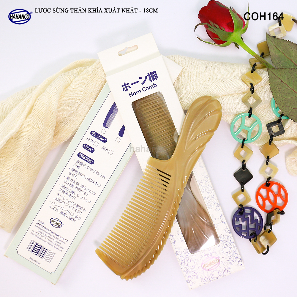 Lược chuôi khía đẹp hoàn hảo vừa tay️ COH164 - Lược sừng xuất khẩu Nhật Bản - Chăm sóc tóc