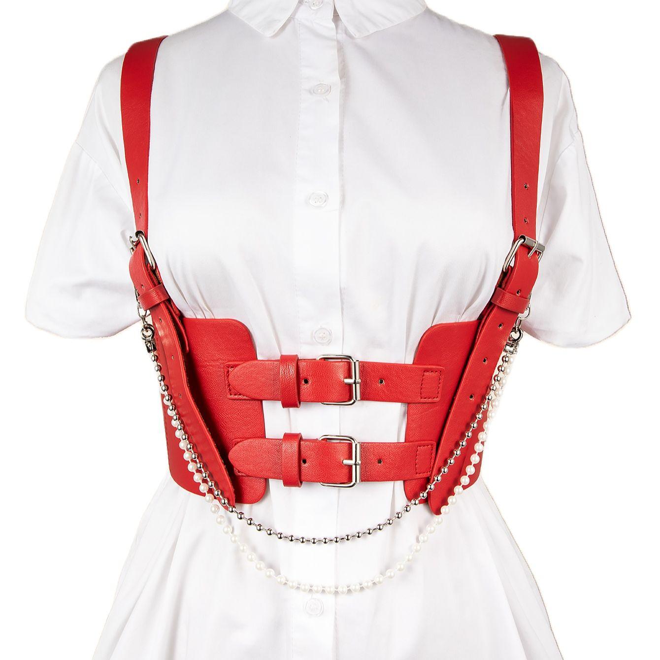 Gợi Cảm Nữ Dây Chéo, Cơ Thể-Giảm Béo Thun, Da, chất Lượng Cao Dễ Thương Dây Đính Ngọc Trai Quyến Rũ Bao Da Dây