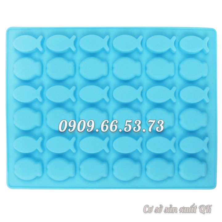 Khuôn làm rau câu, socola, kẹo kẻo silicon 36 con cá - Mã số 1198