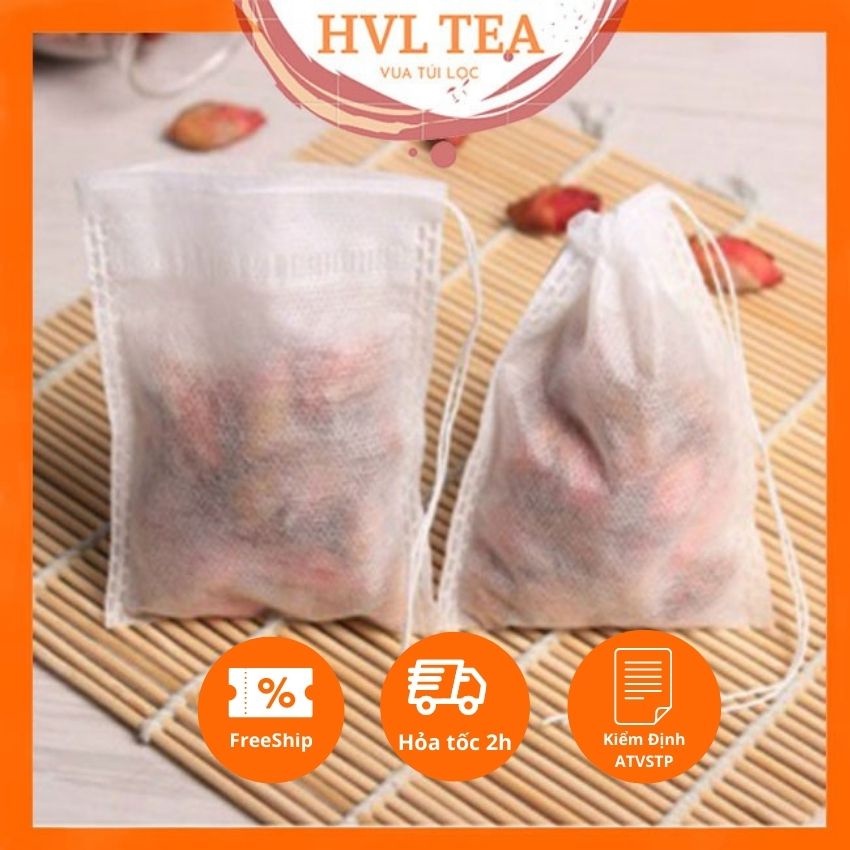 Túi lọc trà, cà phê, thảo dược, thực phẩm có dây buộc, an toàn bằng vải không dệt Có Kiểm Định - HVL TEA