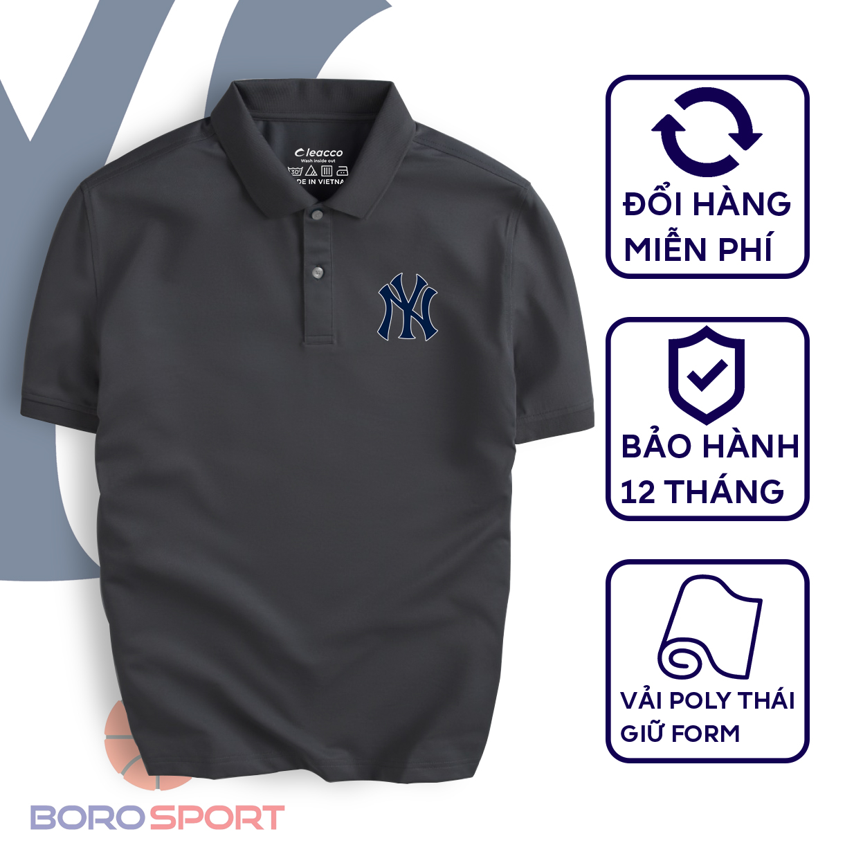 Áo Polo Boro Sport Chất Liệu Vải Poly Thái Giữ Form Thiết Kế Thời Trang Năng Động N1
