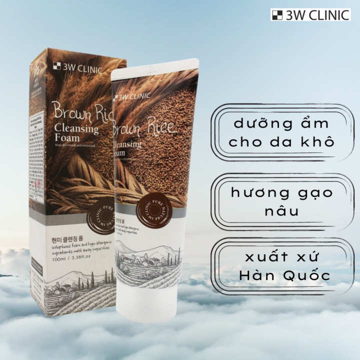 Sữa rửa mặt 3W Clinic Hàn Quốc mẫu mới 100ml cấp ẩm, làm sạch da loại bỏ bụi bẩn