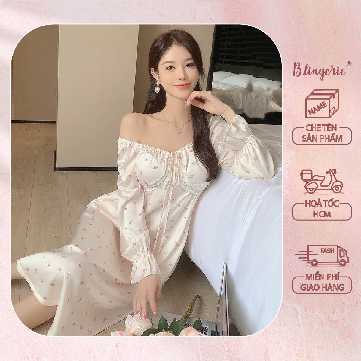 Váy Ngủ Dài Nữ Tính Quý Phái - B.Lingerie