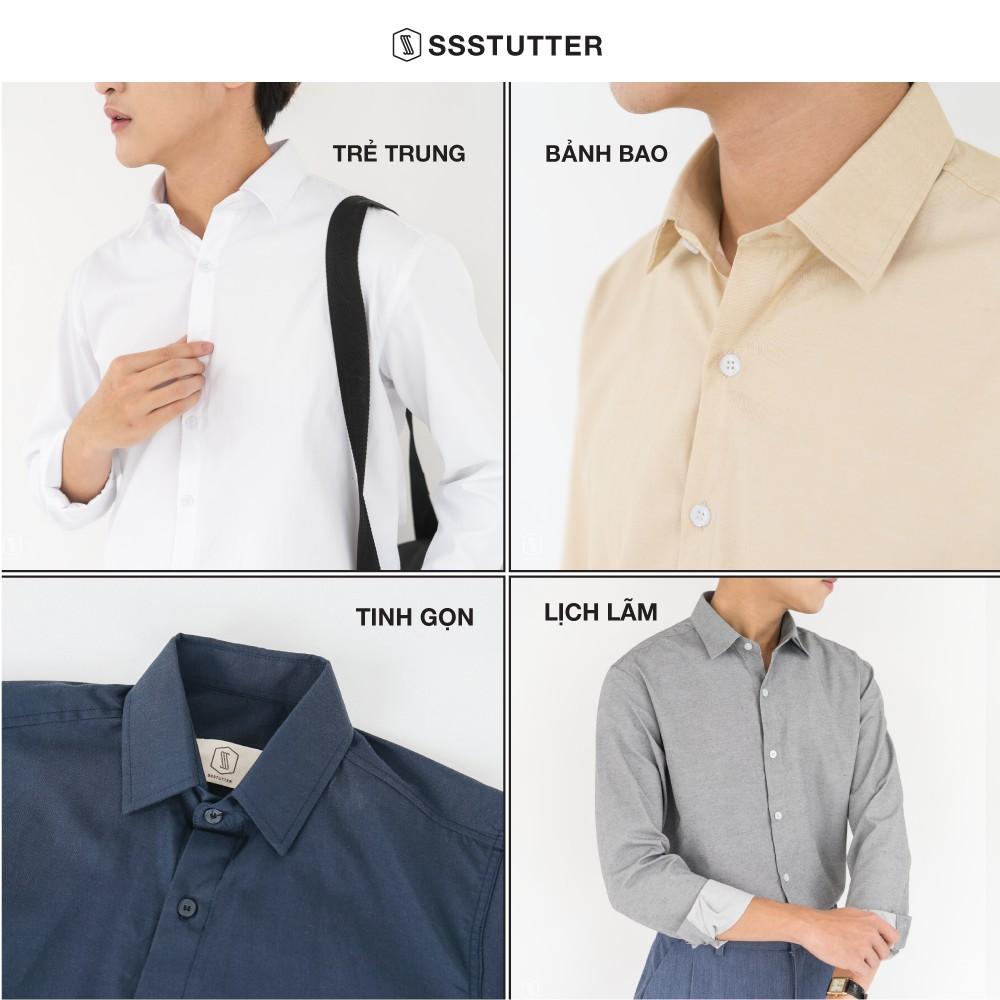 Áo sơ mi nam dài tay cổ đức form dáng vừa vặn SSSTUTTER vải cao cấp thoáng mát 5 màu linh hoạt Great Life Shirt Ver.2