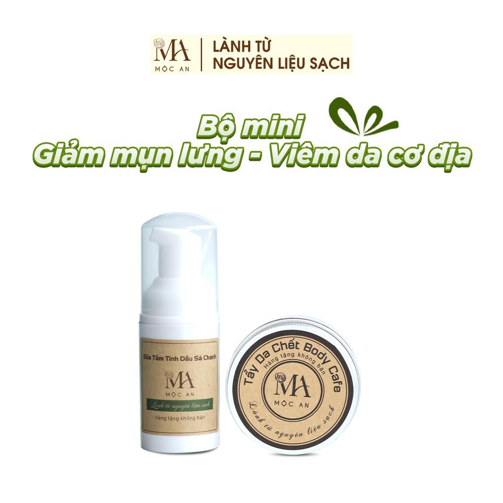 Bộ Sản Phẩm Mini Chăm Sóc Body Mộc An 2 Món Giảm Mụn Lưng Hiệu Quả, Nhỏ Gọn Tiện Lợi