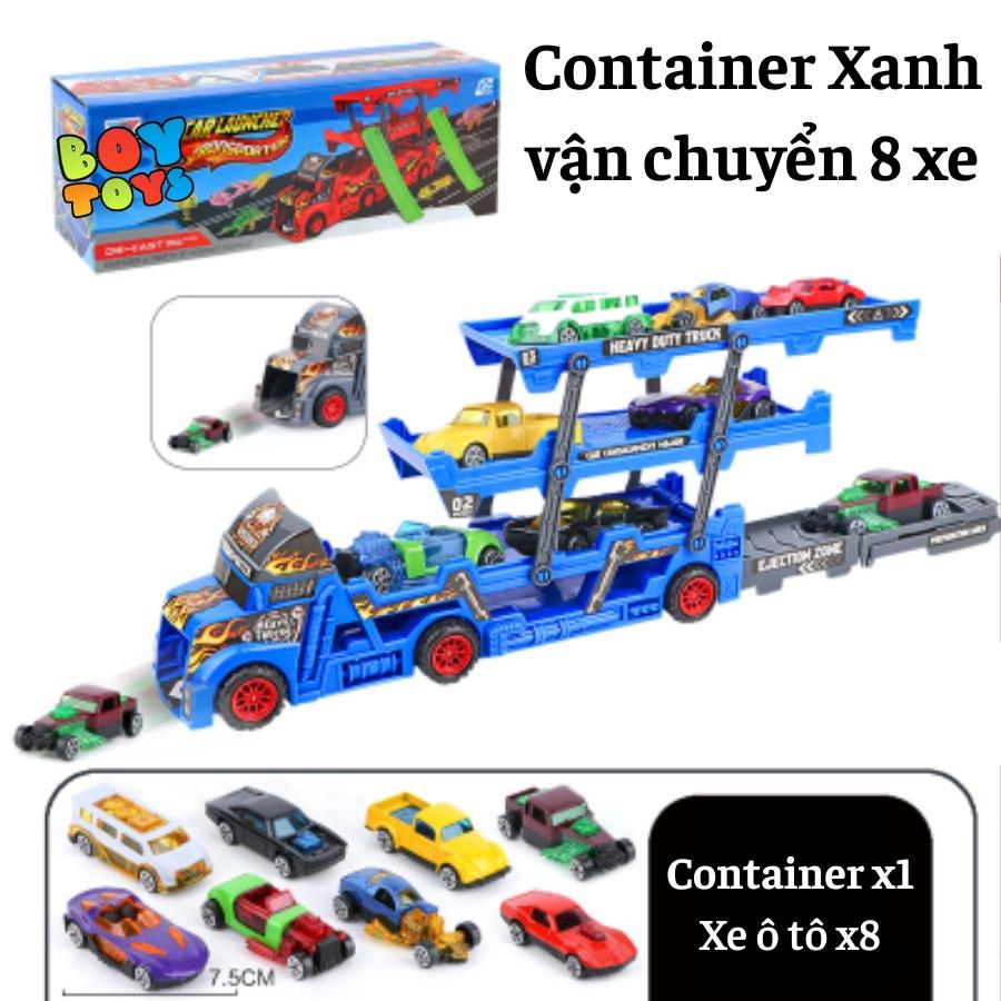 Hộp đồ chơi xe Container 3 tầng vận chuyển 8 xe cho bé thỏa sức vui chơi