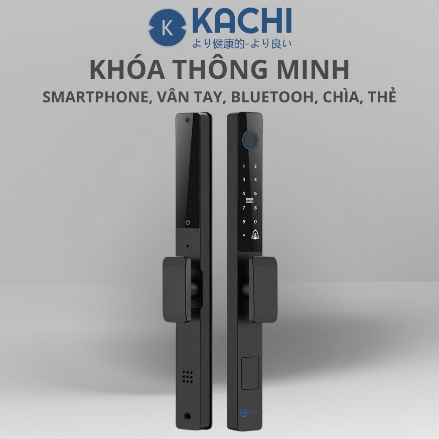 Khóa Thông Minh Kachi MK42 - Chuyên Dụng Cửa Nhôm Xingfa, Cửa Kính | Mở Khóa Qua App Tuya, Vân Tay, Thẻ Từ | Chống Nước IP65 - hàng chính hãng