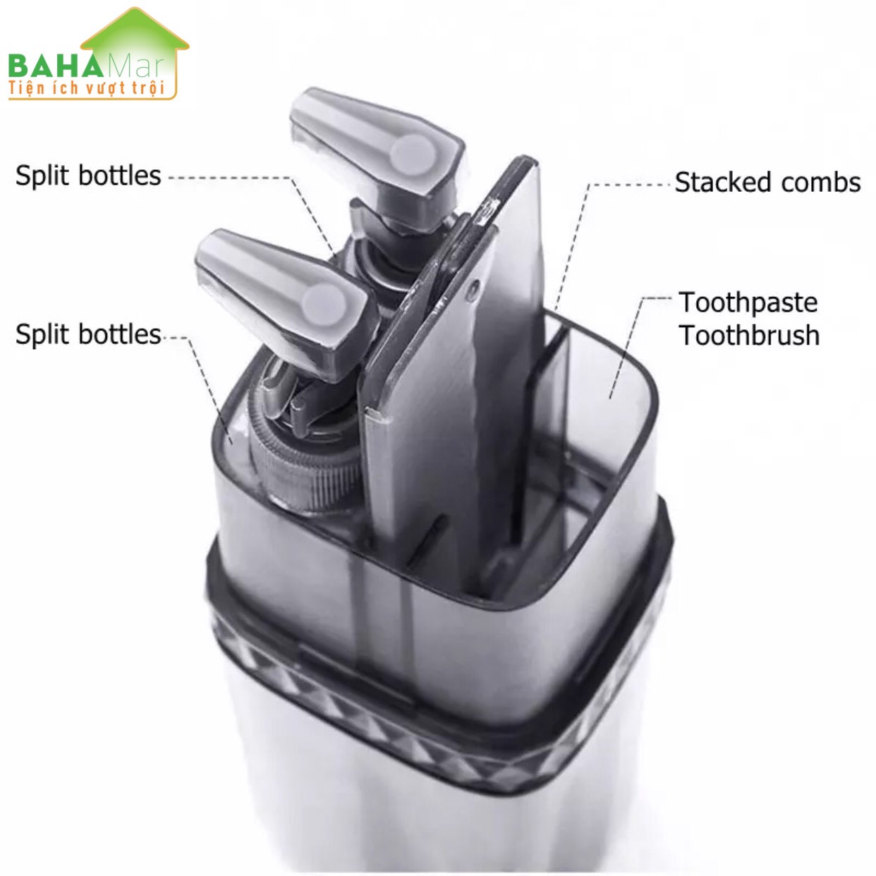 HỘP BỘ CỐC BÀN CHẢI ĐÁNH RĂNG DI ĐỘNG ĐA CHỨC NĂNG BAHAMAR đầy đủ lược khăn bàn chải kem đánh răng dầu gội đầu sữa tắm. thuận tiện mang đi du l