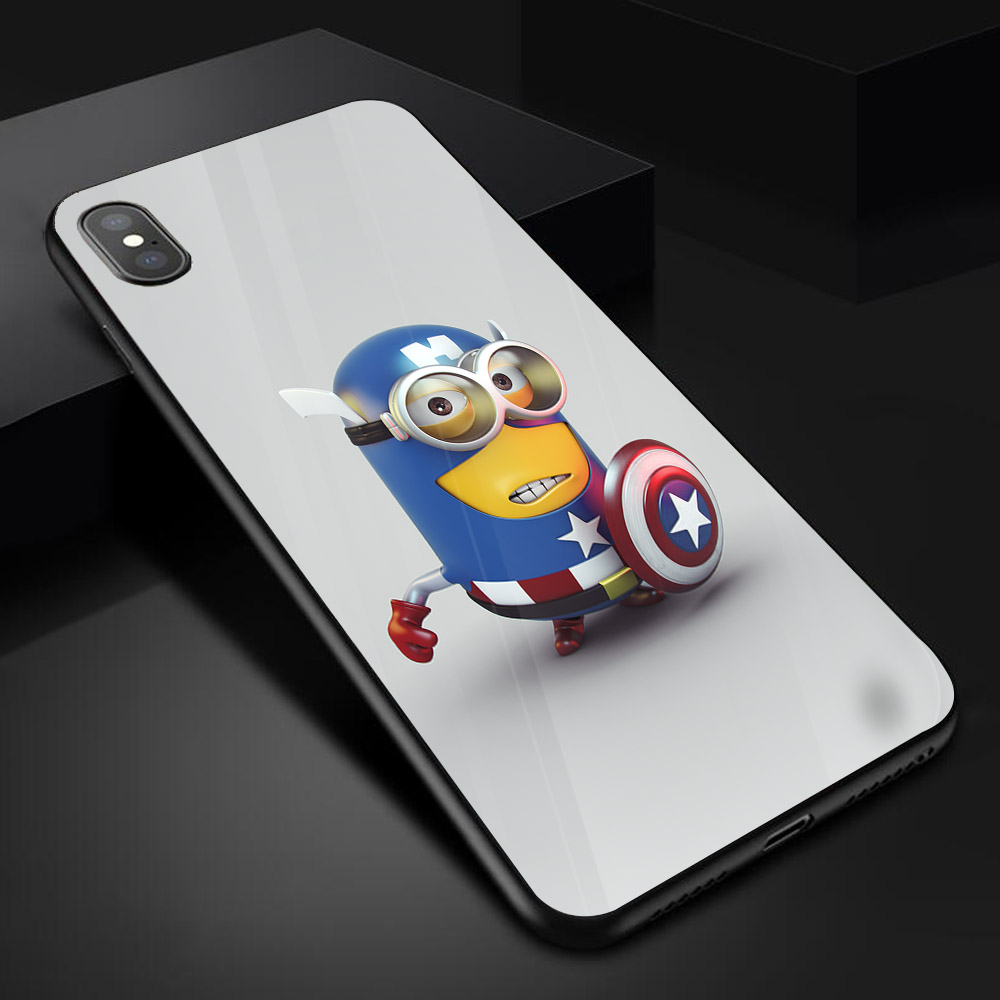 Ốp kính cường lực cho điện thoại iPhone X - Captian Minion MS ABIDANG001