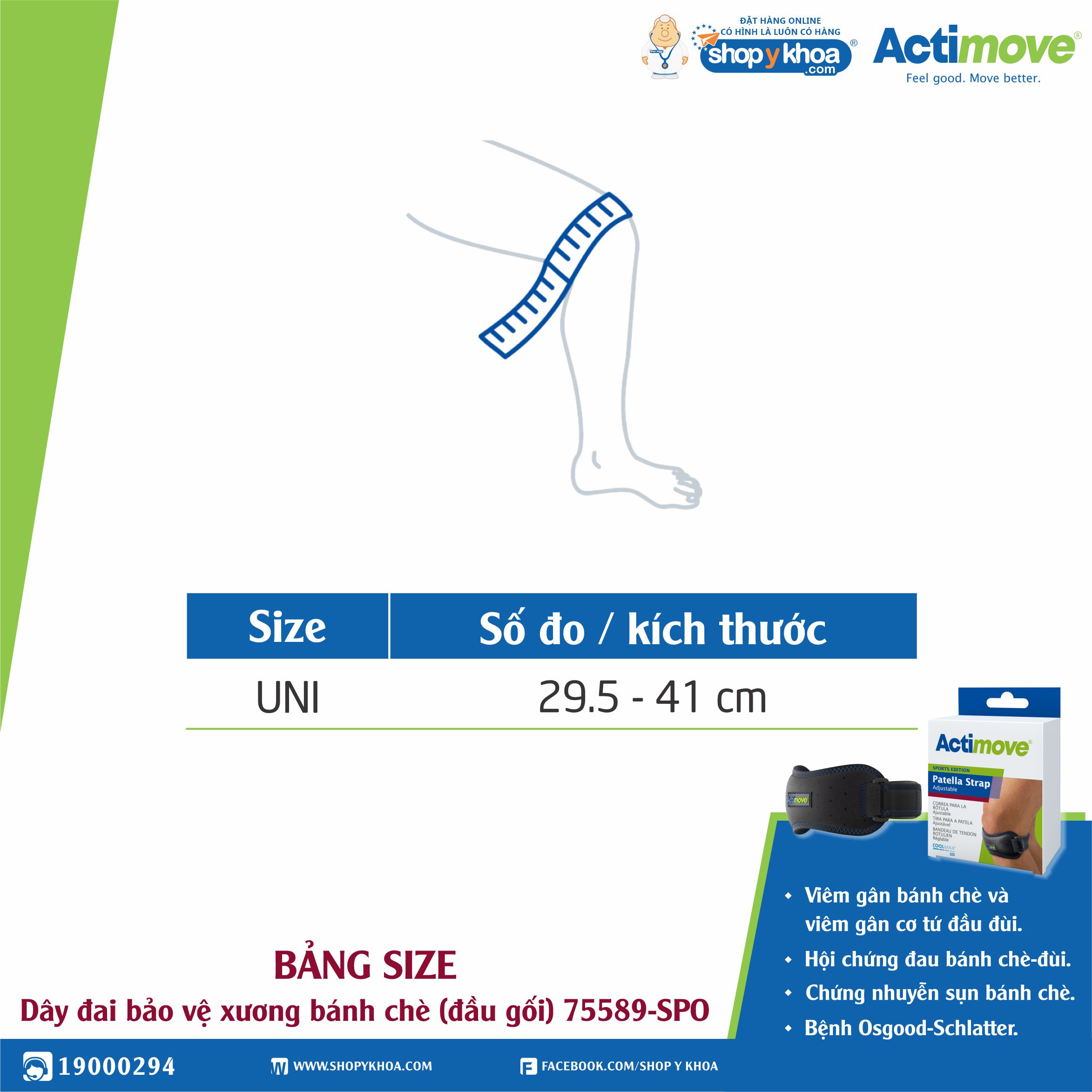 Dây đai bảo vệ xương bánh chè 75589-SPO Actimove Patella Strap