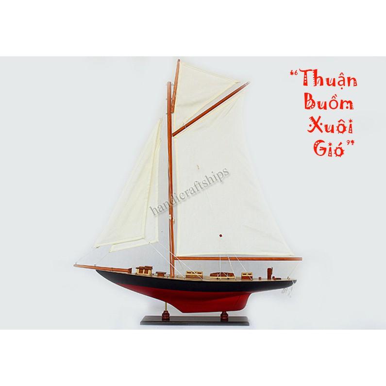 Mô hình thuyền gỗ trang trí Endeavour 50cm (Đỏ Đen)