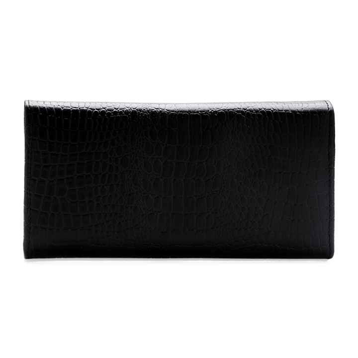 HJ3108-09-10 - Bóp nữ vân cá sấu Huy Hoàng bấm nút màu da, đen, nâu