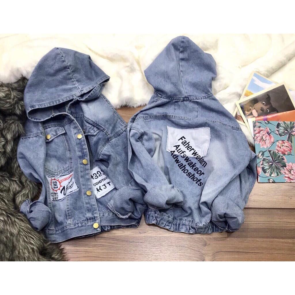 Áo Khoác Jean nữ có Nón - Áo khoác Bò Nữ Cao Cấp freesize Dưới 55kg