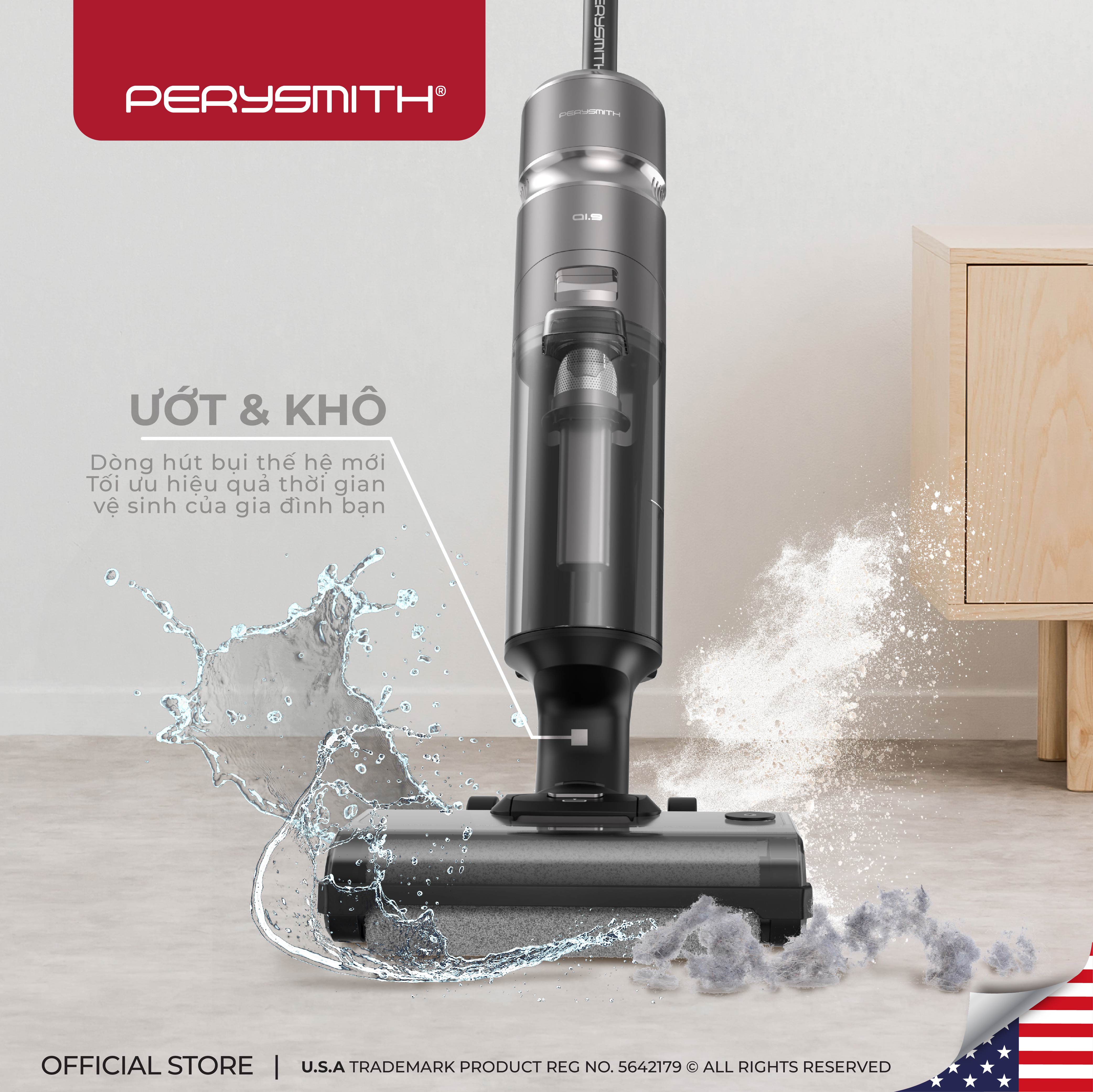 Máy hút bụi lau nhà khô và ướt không dây PerySmith Ai Series Ai9 / Ai9 Pro, công nghệ AI thông minh, lực hút 12000Pa, hàng chính hãng