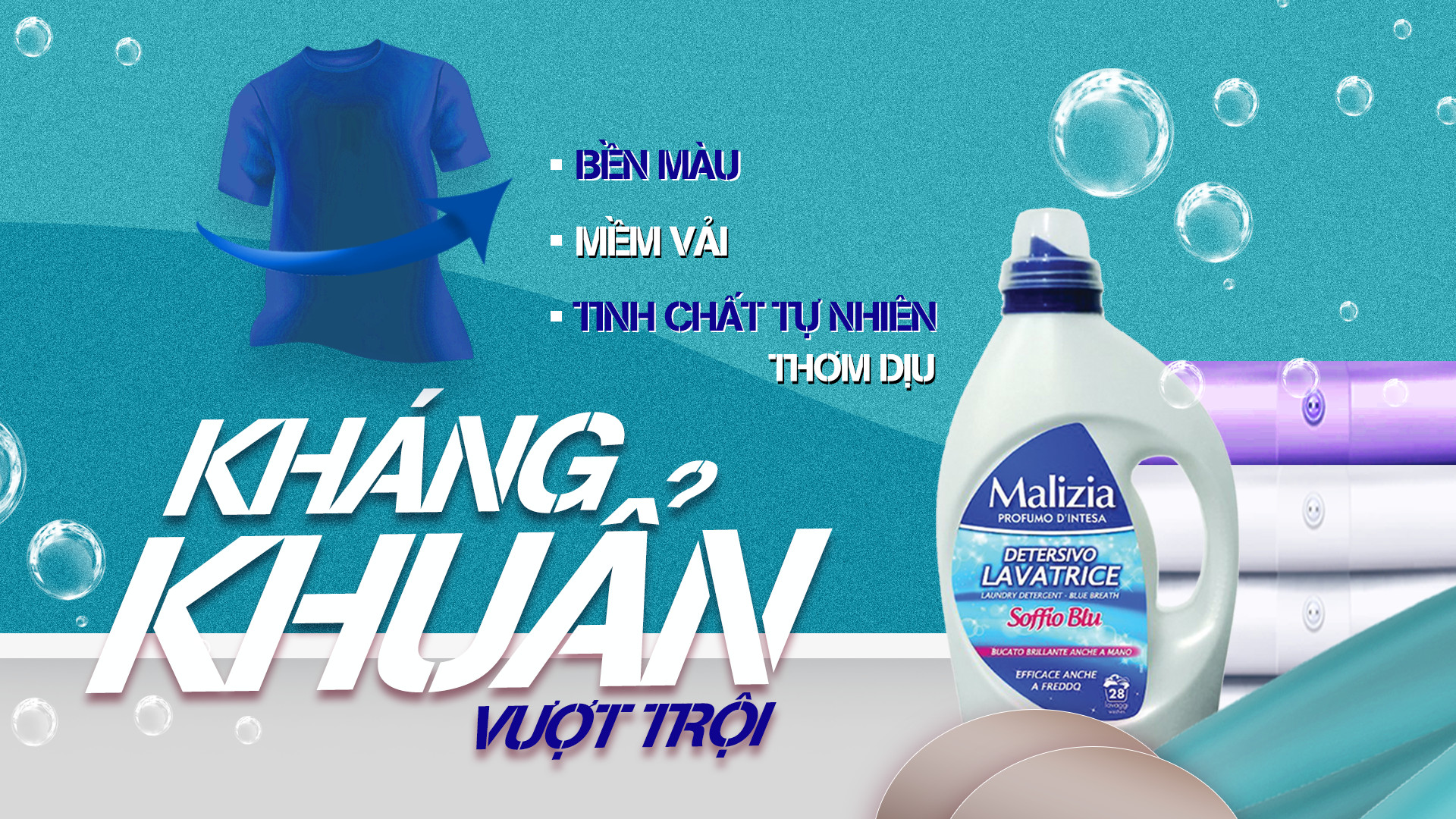 Nước giặt xanh Malizia 1820 ml xuất xứ Italy