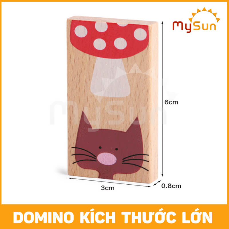 Bộ đồ chơi DOMINO GỖ xếp hình cho bé học toán số toán 1 2 3 4 5 tuổi - MYSUN