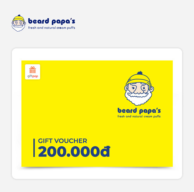 Phiếu Quà Tặng Beard Papa's 200K