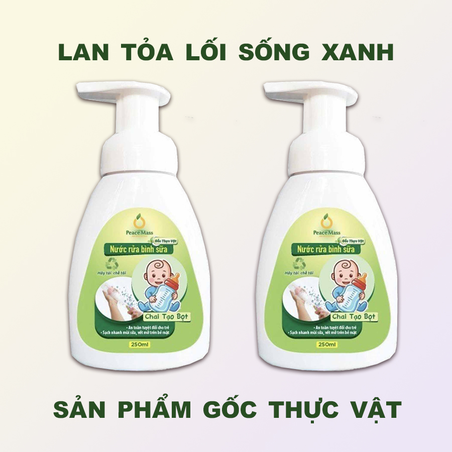RBS1 Combo 2 nước rửa bình sữa Gốc Thực Vật Peace Mass (Thuộc nhóm Sản phẩm Lành tính / Sinh học)