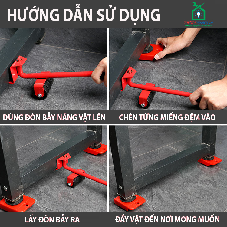 Bộ Dụng Cụ Đa Năng Nâng Và Di Chuyển Đồ Đạc Trong Nhà Thông Minh Nhẹ Nhàng Nhanh Chóng- Hàng Chính Hãng MINIIN