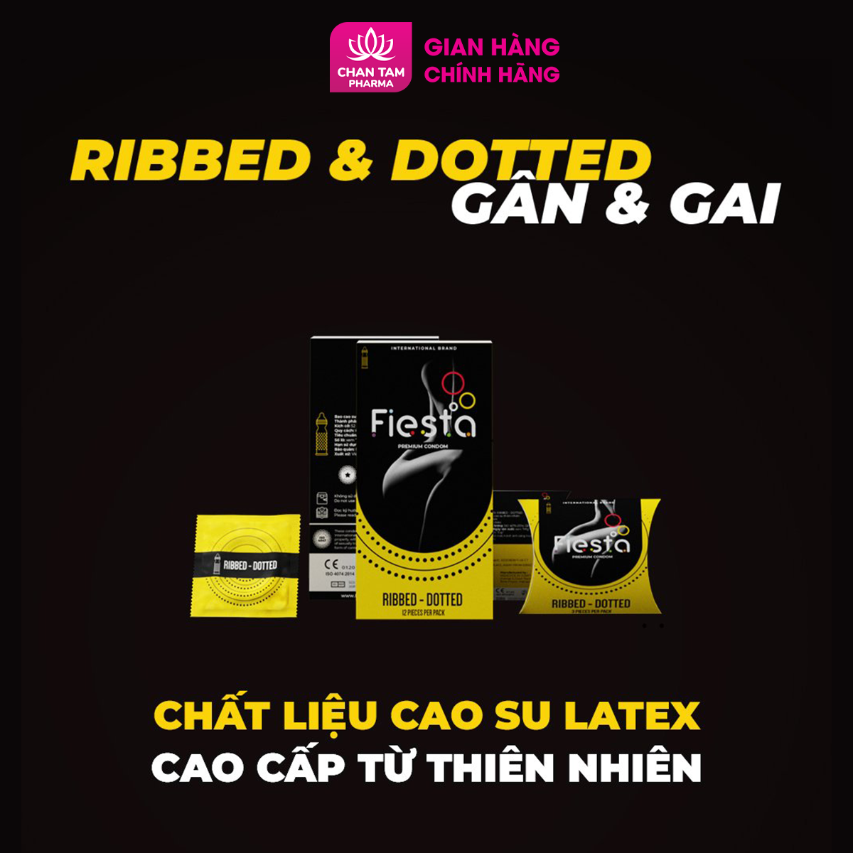 Bao cao su Fiesta siêu mỏng gân, gai, bo đầu – hộp 12 cái