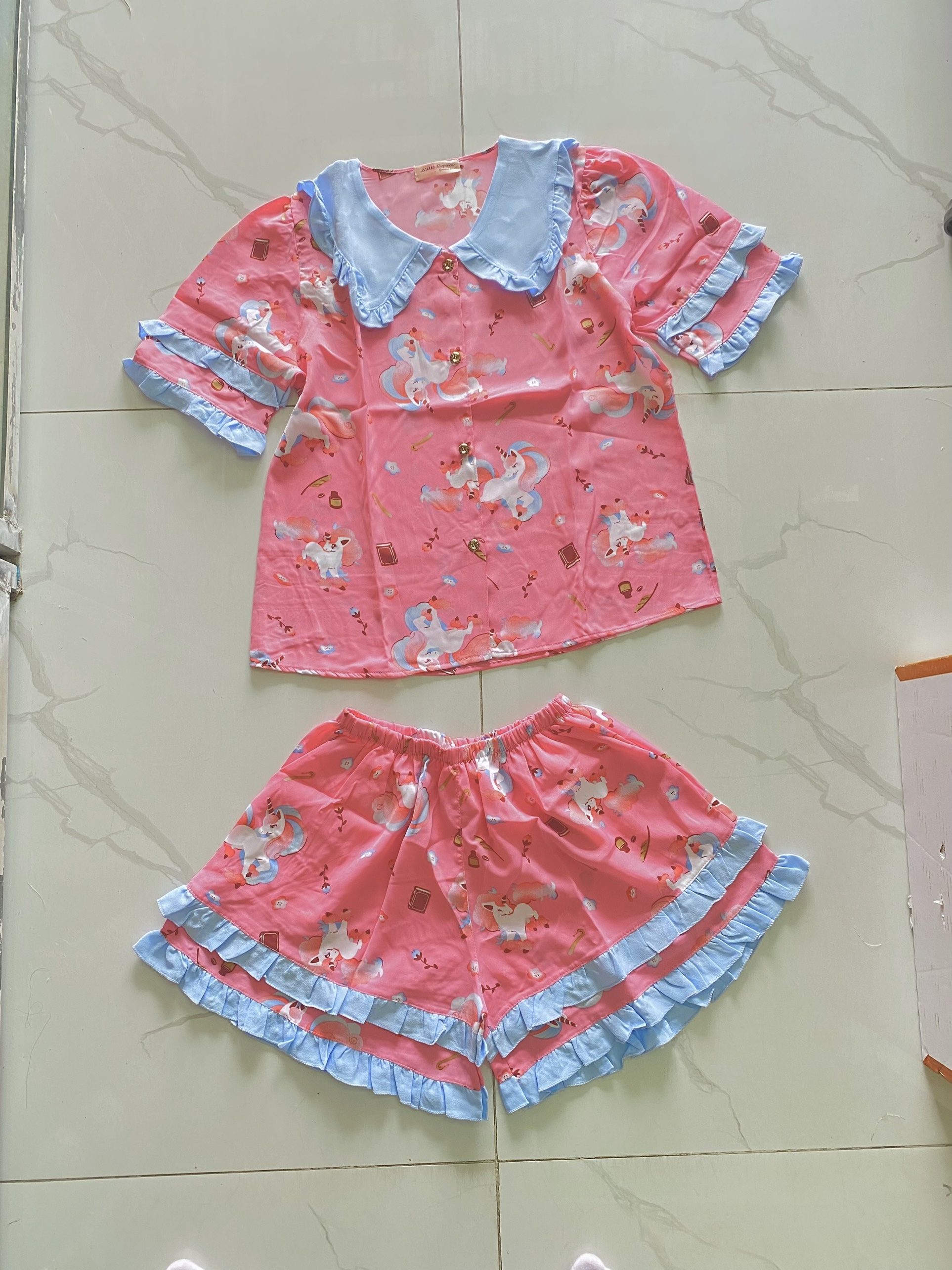 Bộ Pyjama Mặc Nhà Tiểu Thư Xinh Xắn
