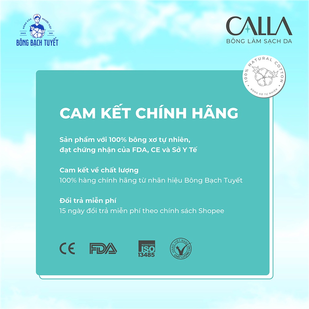 Combo 2 Túi Bông Tẩy trang làm sạch da Bông Bạch Tuyết Calla Sạch Sâu (1Kg/túi)