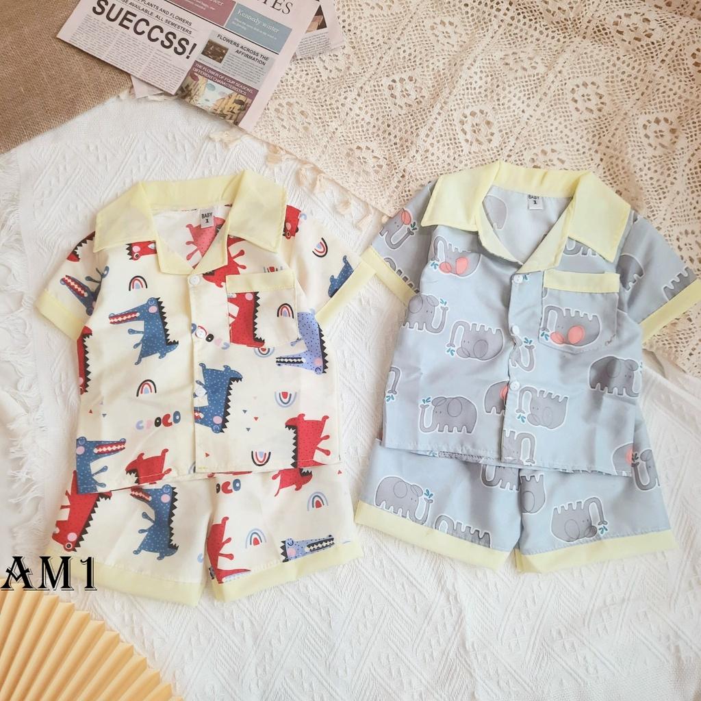 (8-18kg) Đồ bộ cho bé pijama - đồ bộ bé trai và đồ bộ bé gái cộc tay xinh xắn QATE935