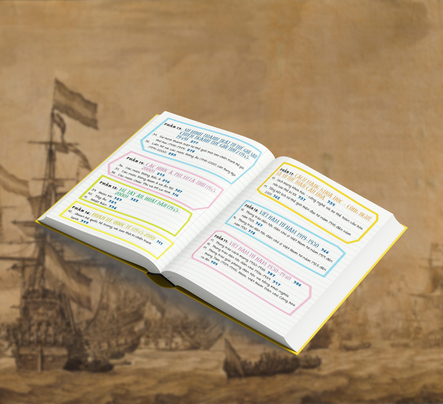 Sách - Sổ tay lịch sử, sách lịch sử Việt Nam và Thế giới - Á Châu Books, bìa cứng in màu