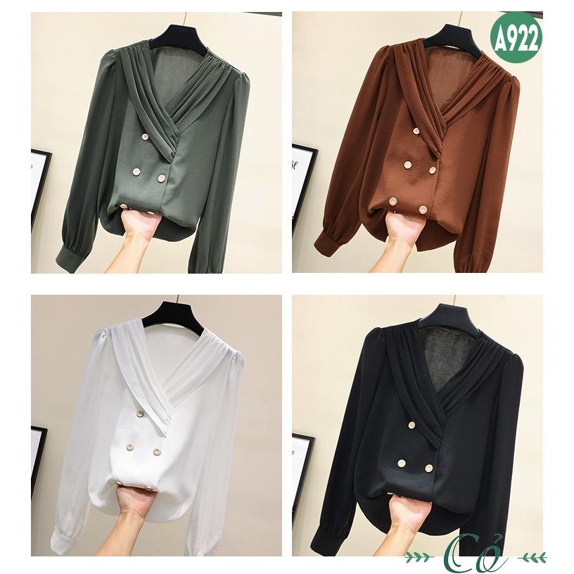 Áo sơ mi xếp ly giả vest - A922
