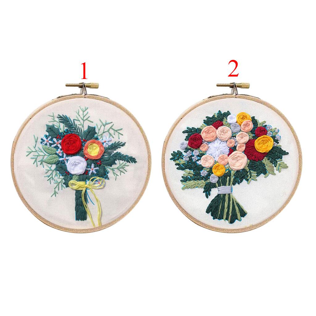 Full Range of Embroidery Starter Kit Bouquet Cross Stitch Crafts Style 1