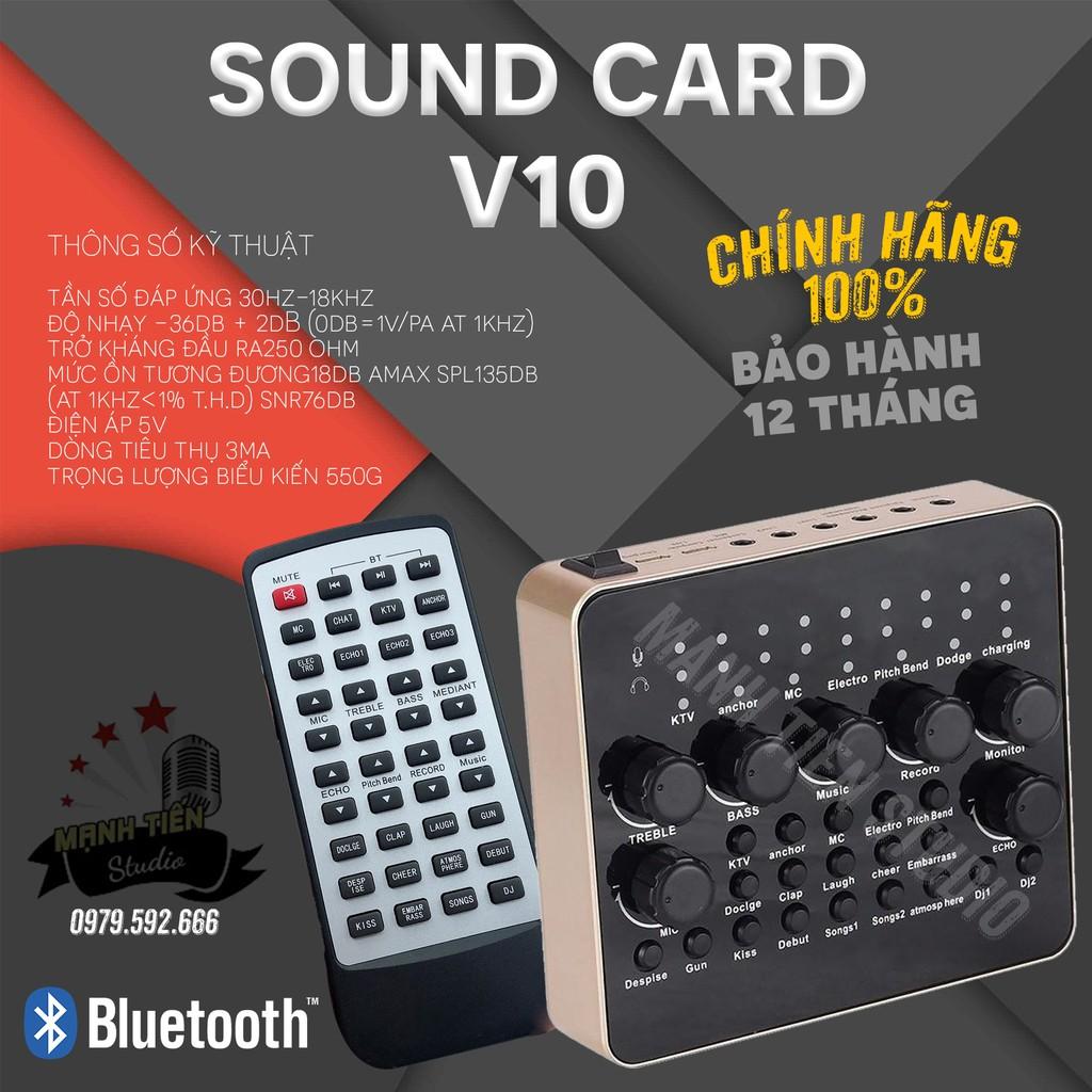 Soundcard V10 plus - Có bluetooth kết nối micro livetream, hát karaoke, thu âm, sửa giọng - thỏa thích