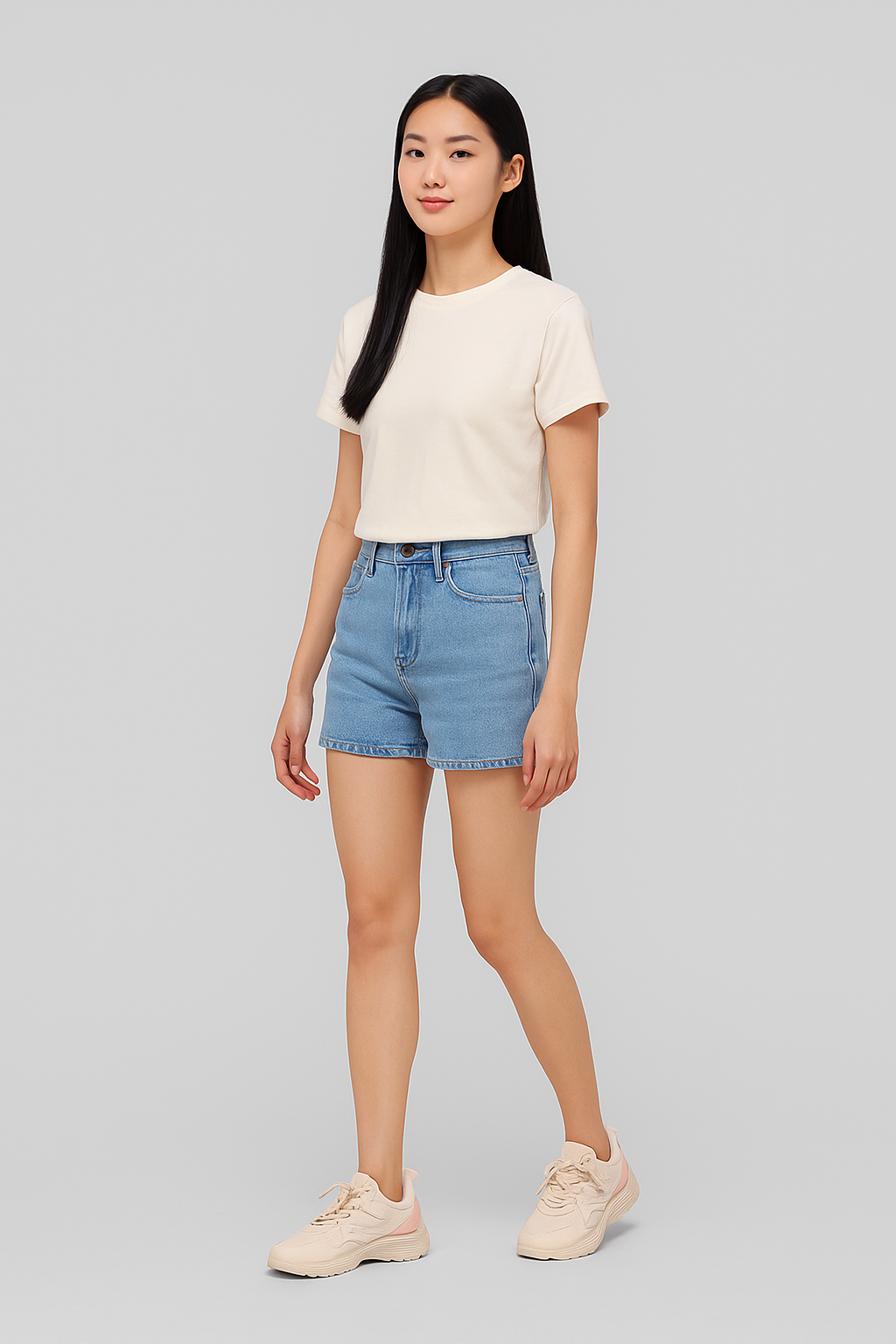 Giày Thể Thao Biti's Helio Teen Nữ Màu Kem BSG008100KEM