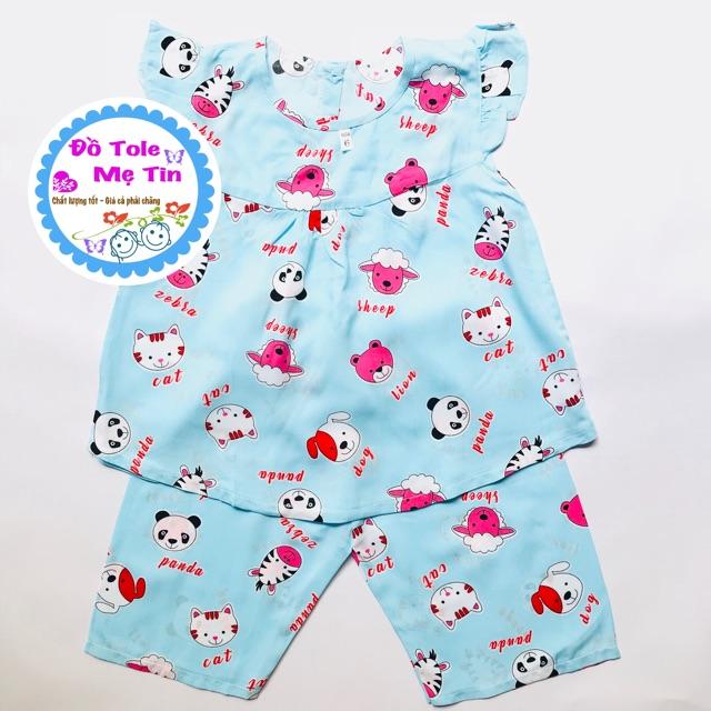 Đồ tole(lanh) quần lửng bé gái size 6(15-17kg)