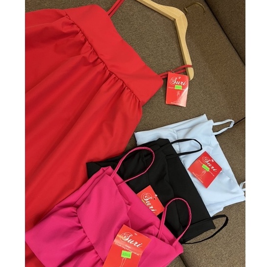 Đầm hai dây babydoll ngắn đi biển dáng rộng chất thô nhiều màu xinh xắn