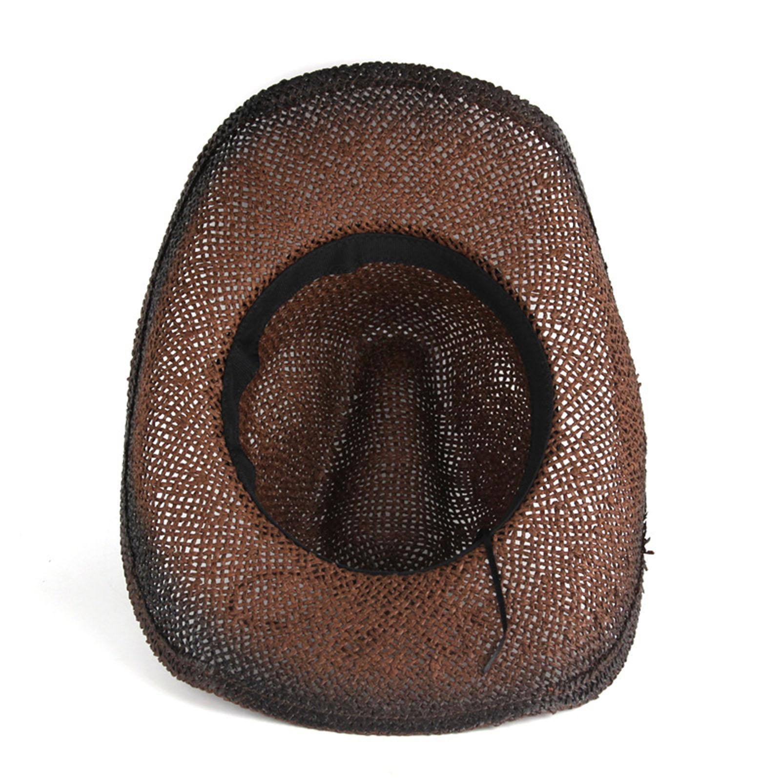 Straw Cowboy Hat, Unisex Couple hat Roll up Brim Cowboy Hat Cowboy Hats for beach Sun Protection travel Summer