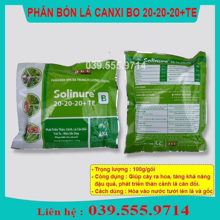 3 Gói Phân bón lá Canxi Bo 20-20-20 TE  - Phục hồi cây, phát triển thân cành lá, trái to màu sắc đẹp