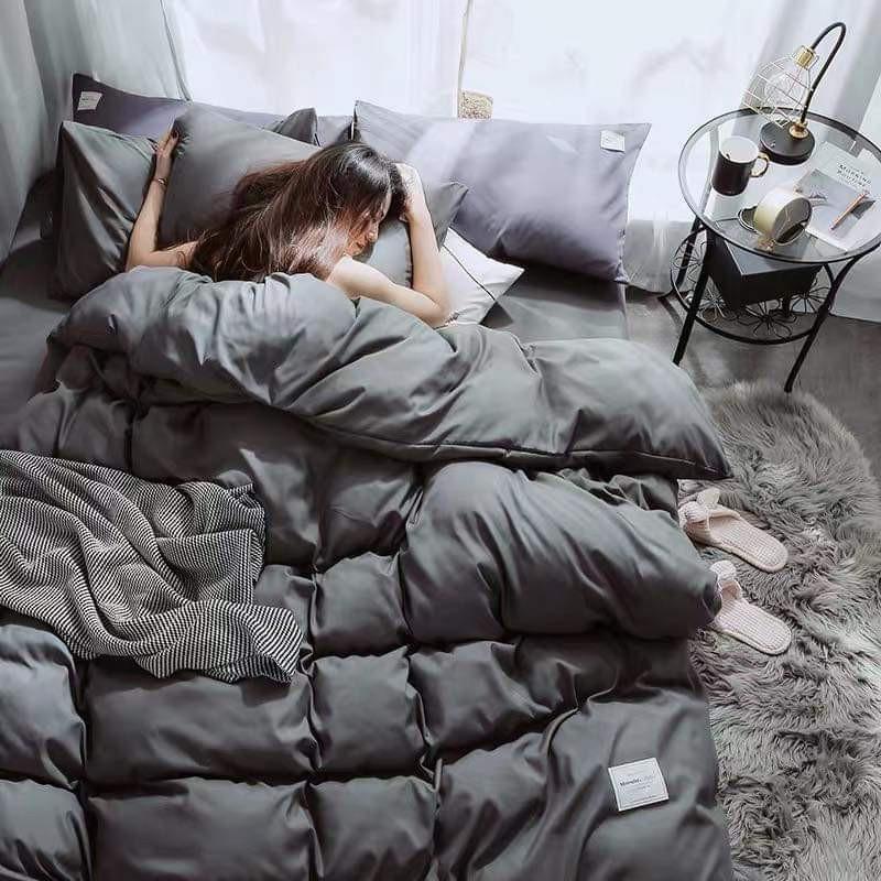 Bộ Chăn Ga Gối Cotton tici Cao Cấp Màu Trơn Đủ Size