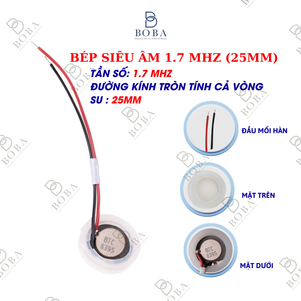 (HCM) Bép Siêu Âm, Đầu Phun Máy Xông Tinh Dầu, Phun Sương, Khuếch Tán Hương Thơm, Béc 1.7mhz(25mm) - BOBA NATURALS