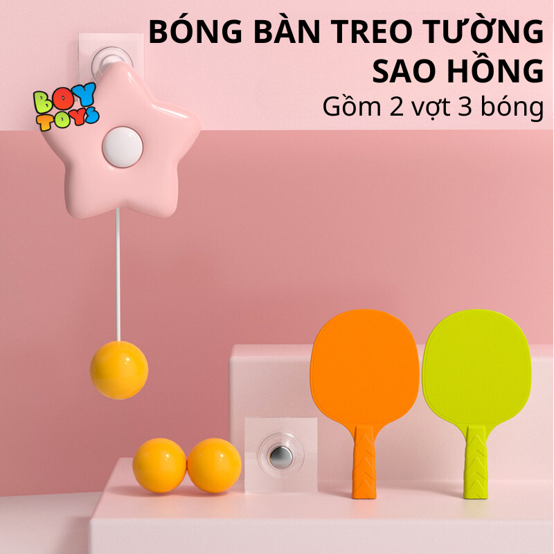 Đồ chơi bóng bàn treo tường luyện tập trong nhà, tập phản xạ và vận động thể chất toàn cơ thể, chất liệu nhựa an toàn cho bé