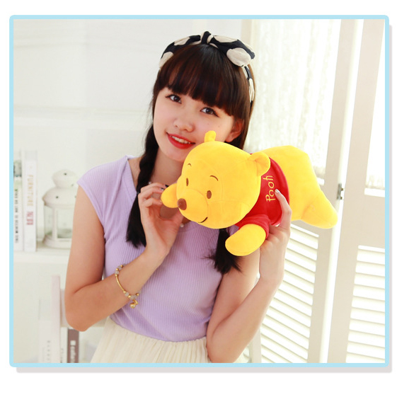 GẤU BÔNG GẤU POOH NẰM DỄ THƯƠNG SIÊU MỀM MỊN (35CM--->65CM) Tặng Kèm 1 Ví Da 24 Ngăn Đựng Thẻ ATM, Card Visit