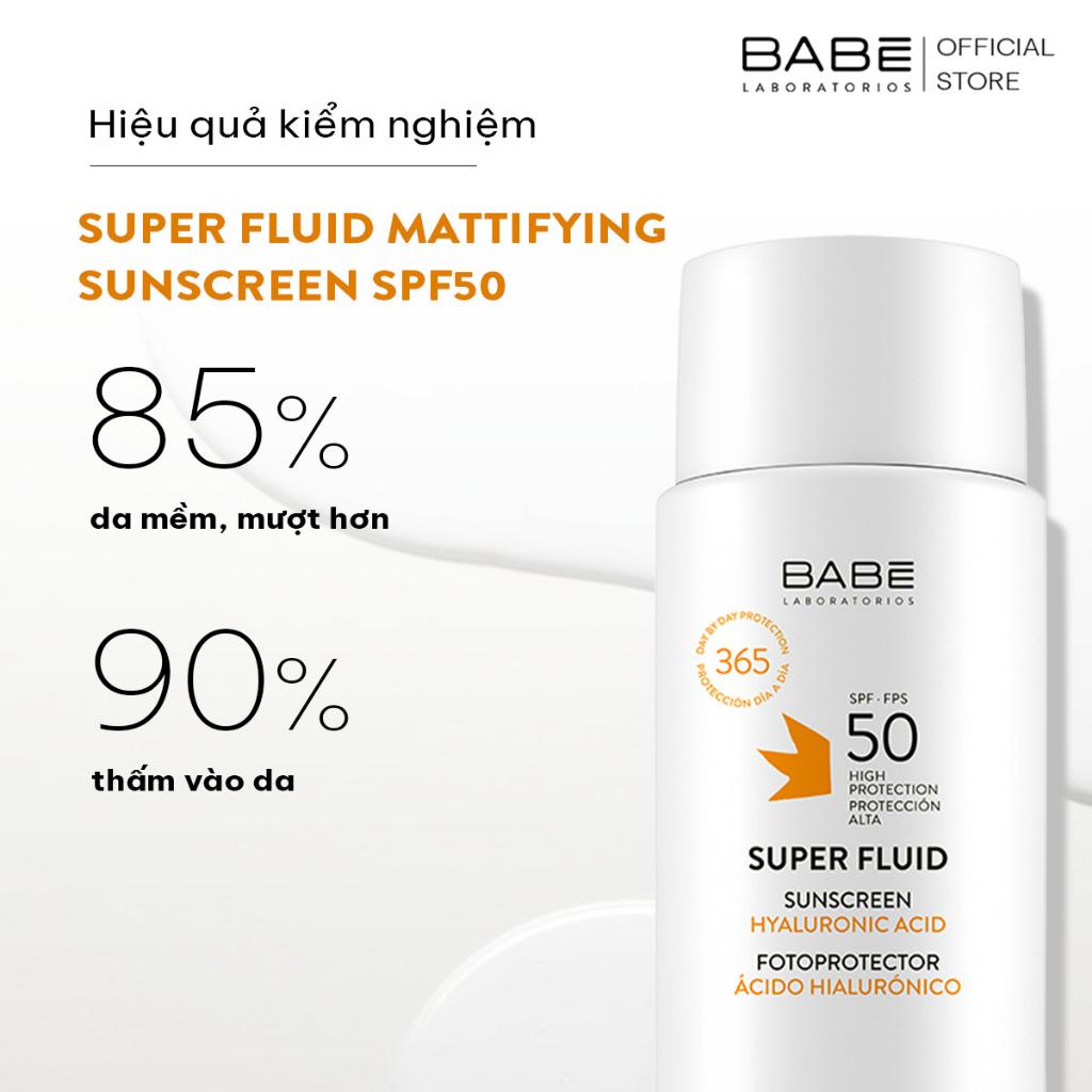 Kem chống nắng phổ rộng BABE Super Fluid Sunscreen SPF50 50ml