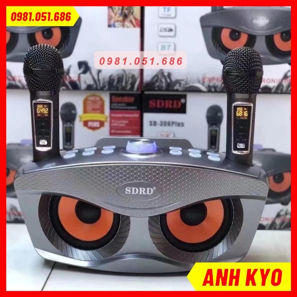 Loa karaoke bluetooth SD 306 Plus, Loa mắt cú, phiên bản cao cấp của SD 306, Tặng kèm 2 mic xách tay đi du lịch cực chất